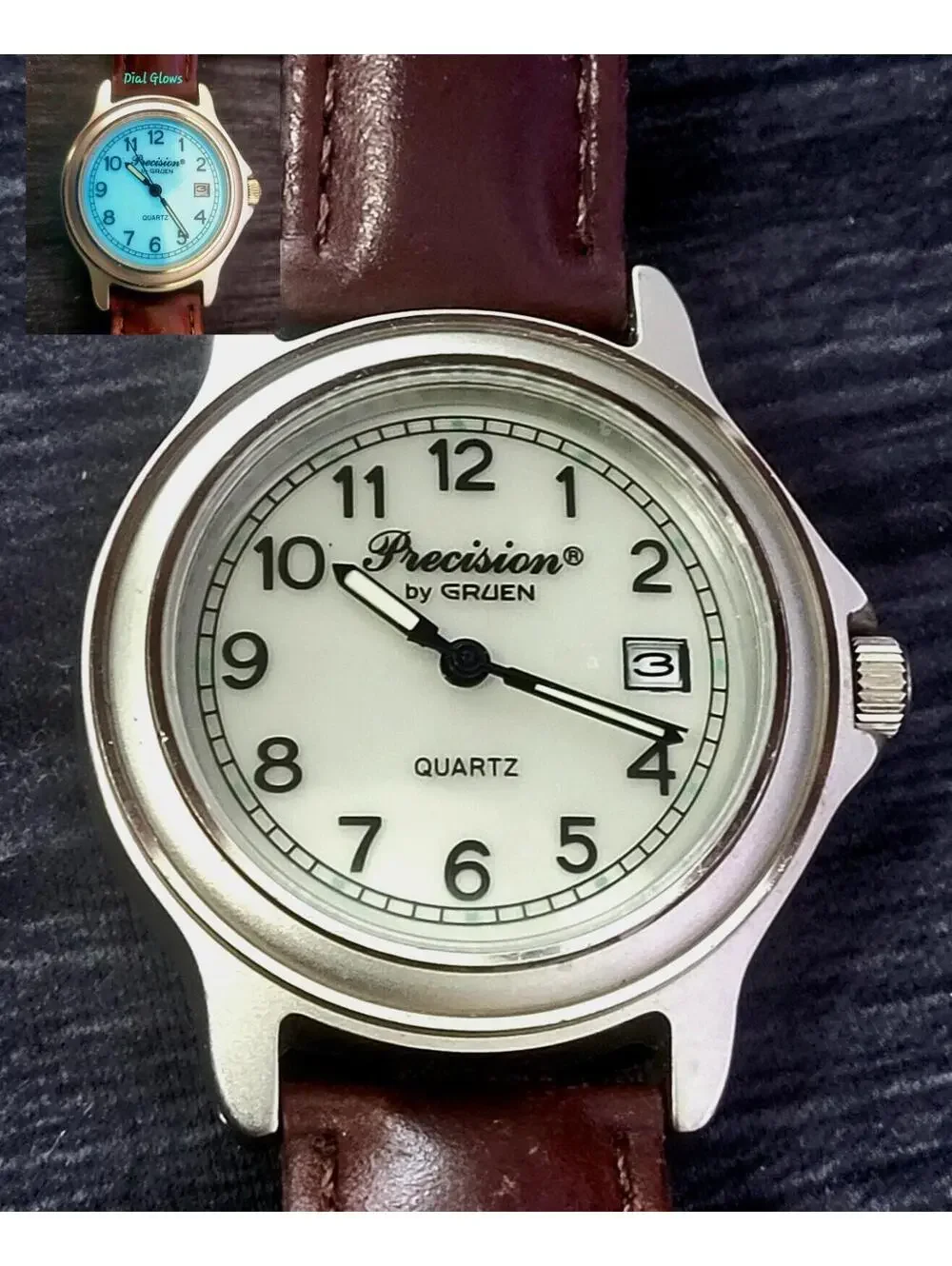 Very Rare Condition Gruen Glow‎ Dial Mens Field Flieger Watch